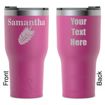 Tropical Leaves RTIC Tumbler - Magenta - Laser Engraved - Double-Sided (Personalized)