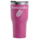 Tropical Leaves RTIC Tumbler - Magenta - Laser Engraved - Single-Sided (Personalized)