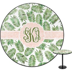 Tropical Leaves Round Table - 30" (Personalized)