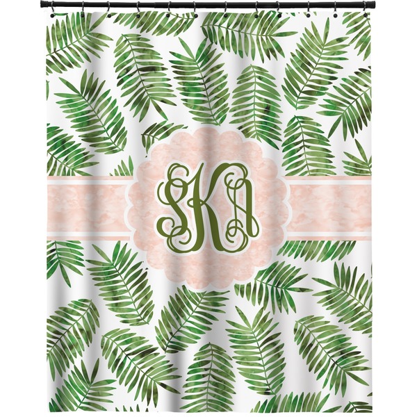 Custom Tropical Leaves Extra Long Shower Curtain - 70"x84" (Personalized)