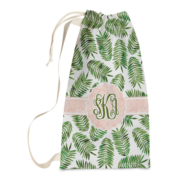 Custom Tropical Leaves Laundry Bags - Small (Personalized)