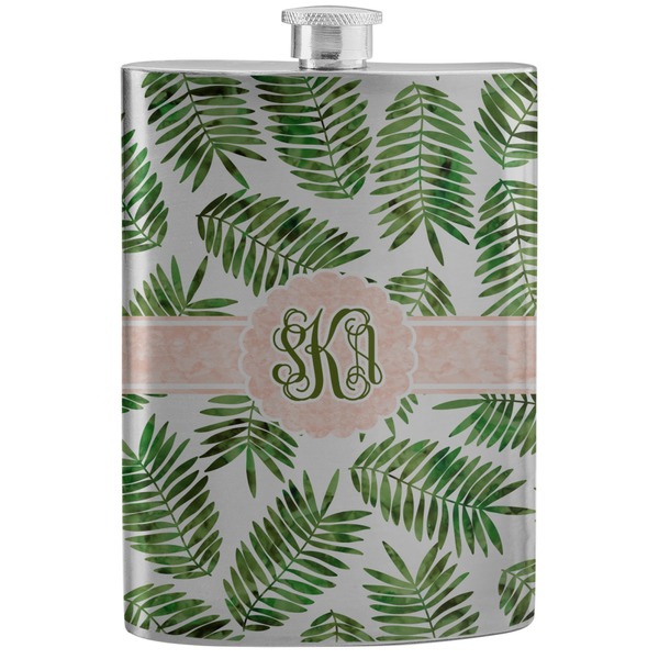 Custom Tropical Leaves Stainless Steel Flask (Personalized)