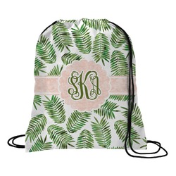 Tropical Leaves Drawstring Backpack - Large (Personalized)