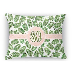 Tropical Leaves Rectangular Throw Pillow Case - 12"x18" (Personalized)