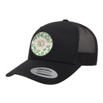 Tropical Leaves Trucker Hat - Black (Personalized)