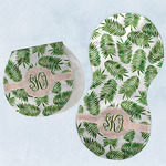 Tropical Leaves Burp Pads - Velour - Set of 2 w/ Monogram