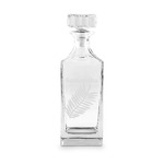 Tropical Leaves Whiskey Decanter - 30 oz Square (Personalized)