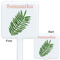 Tropical Leaves White Plastic Stir Stick - Double Sided - Approval