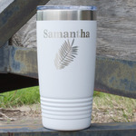 Tropical Leaves 20 oz Stainless Steel Tumbler - White - Double Sided (Personalized)