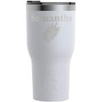 Tropical Leaves RTIC Tumbler - White - Engraved Front (Personalized)