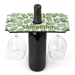 Tropical Leaves Wine Bottle & Glass Holder (Personalized)