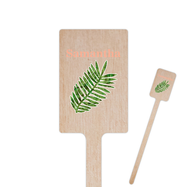 Custom Tropical Leaves Rectangle Wooden Stir Sticks (Personalized)