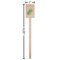 Tropical Leaves Wooden 6.25" Stir Stick - Rectangular - Dimensions