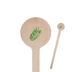 Tropical Leaves 7.5" Round Wooden Stir Sticks - Double Sided (Personalized)