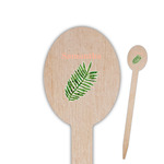 Tropical Leaves Oval Wooden Food Picks (Personalized)