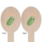 Tropical Leaves Wooden Food Pick - Oval - Double Sided - Front & Back