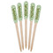 Tropical Leaves Wooden Food Pick - Paddle - Fan View