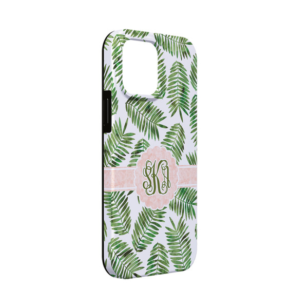 Custom Tropical Leaves iPhone Case - Rubber Lined - iPhone 13 Mini (Personalized)