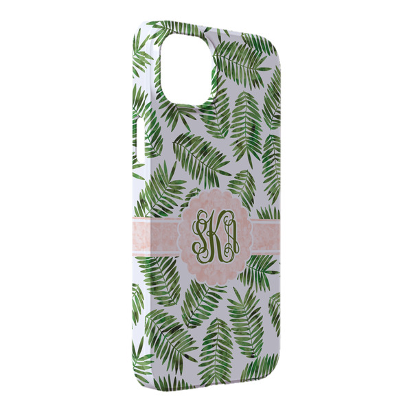 Custom Tropical Leaves iPhone Case - Plastic - iPhone 14 Plus (Personalized)