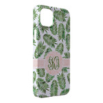 Tropical Leaves iPhone Case - Plastic - iPhone 14 Pro Max (Personalized)