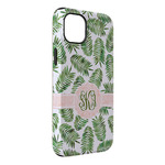 Tropical Leaves iPhone Case - Rubber Lined - iPhone 14 Pro Max (Personalized)