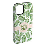 Tropical Leaves iPhone Case - Rubber Lined - iPhone 15 Plus (Personalized)