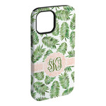 Tropical Leaves iPhone Case - Rubber Lined - iPhone 15 Pro Max (Personalized)