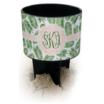 Tropical Leaves Black Beach Spiker Drink Holder (Personalized)