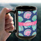 Preppy Sea Shells 15oz. Black Mug - LIFESTYLE