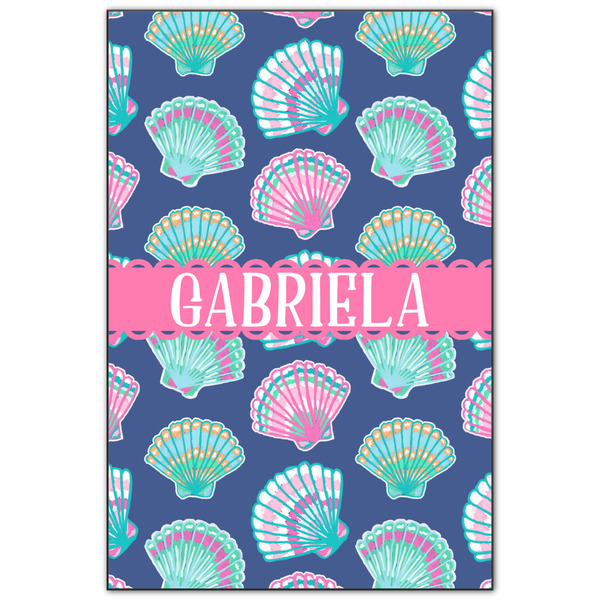 Custom Preppy Sea Shells Wood Print - 20x30 (Personalized)