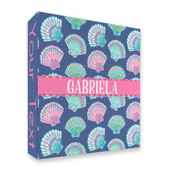 Preppy Sea Shells 3 Ring Binder - Full Wrap - 2" (Personalized)