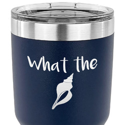 Preppy Sea Shells 30 oz Stainless Steel Tumbler - Navy - Single Sided (Personalized)