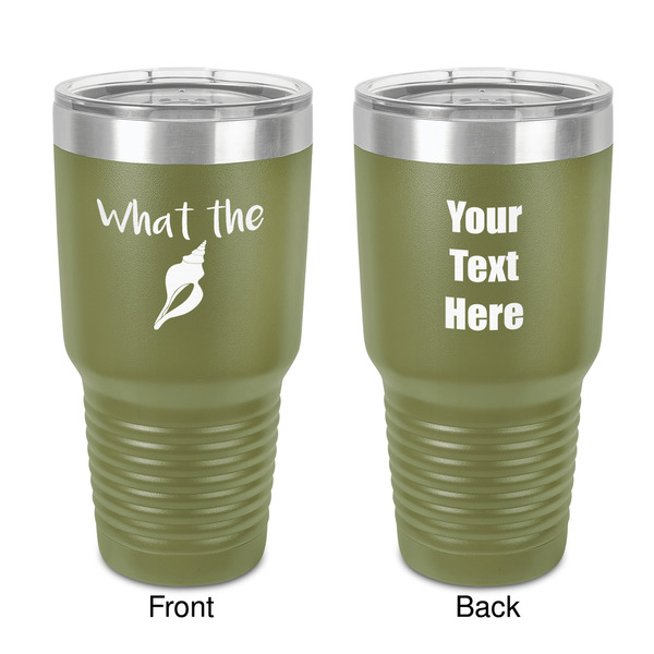 Custom Preppy Sea Shells 30 oz Stainless Steel Tumbler - Olive - Double-Sided (Personalized)