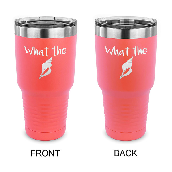 Custom Preppy Sea Shells 30 oz Stainless Steel Tumbler - Coral - Double Sided (Personalized)