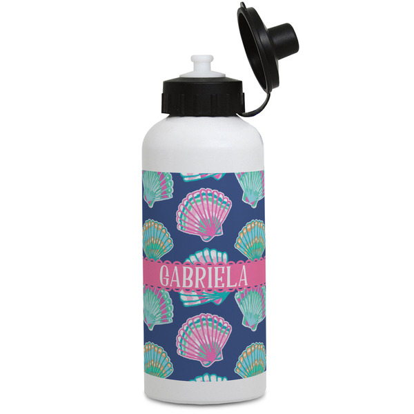 Custom Preppy Sea Shells Water Bottles - Aluminum - 20 oz - White (Personalized)