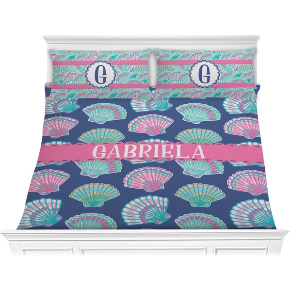 Custom Preppy Sea Shells Comforter Set - King (Personalized)