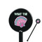 Preppy Sea Shells Black Plastic 5.5" Stir Stick - Round - Closeup