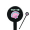 Preppy Sea Shells Black Plastic 7" Stir Stick - Round - Closeup