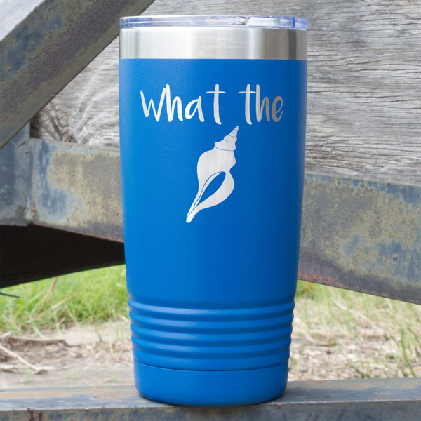 Custom Preppy Sea Shells 20 oz Stainless Steel Tumbler - Royal Blue - Double Sided (Personalized)