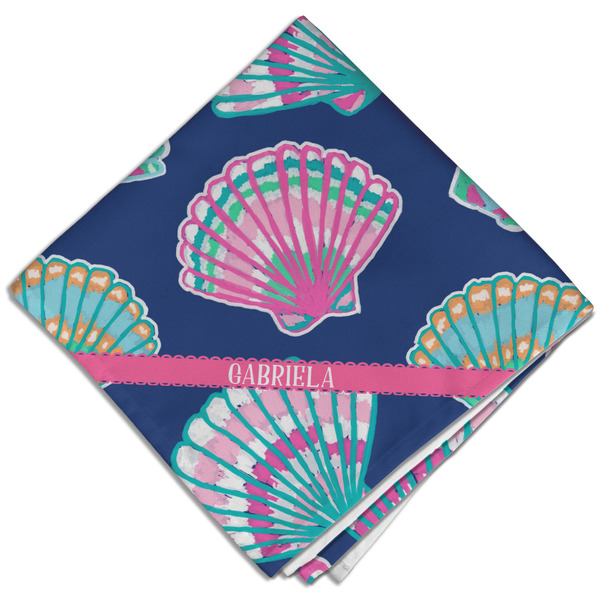 Custom Preppy Sea Shells Cloth Dinner Napkin - Single w/ Name or Text