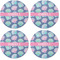 Preppy Sea Shells Coaster Round Rubber Back - Apvl