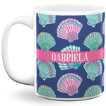 Preppy Sea Shells 11 Oz Coffee Mug - White (Personalized)