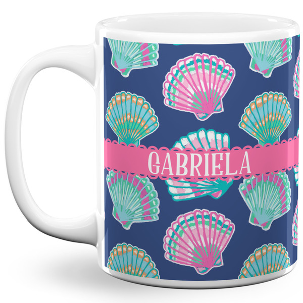 Custom Preppy Sea Shells 11 Oz Coffee Mug - White (Personalized)