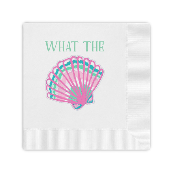 Custom Preppy Sea Shells Coined Cocktail Napkins (Personalized)