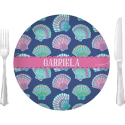 Preppy Sea Shells Glass Lunch / Dinner Plate 10" (Personalized)