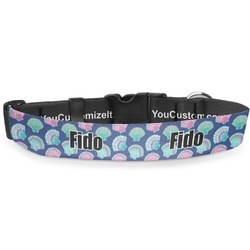 Preppy Sea Shells Deluxe Dog Collar - Double Extra Large (20.5" to 35") (Personalized)