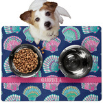 Preppy Sea Shells Dog Food Mat - Medium w/ Name or Text