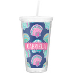 Preppy Sea Shells Double Wall Tumbler with Straw (Personalized)