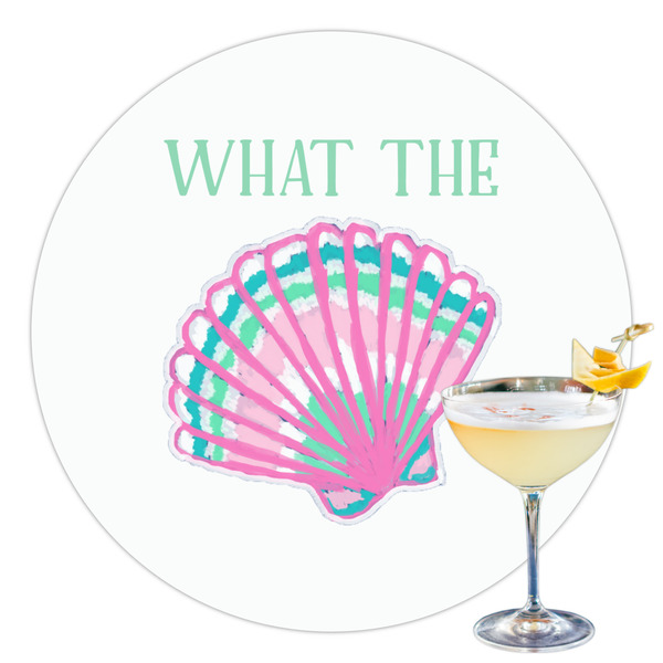 Custom Preppy Sea Shells Printed Drink Topper - 3.5" (Personalized)