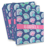 Preppy Sea Shells 3 Ring Binder - Full Wrap (Personalized)